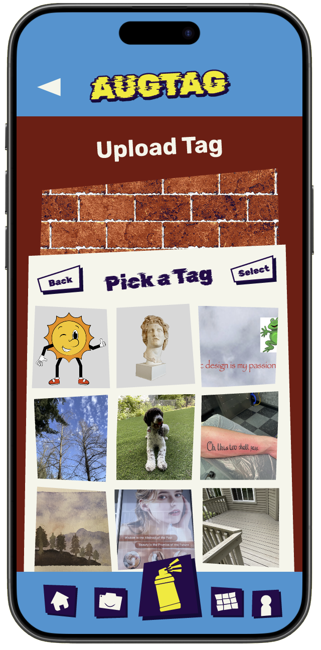 screen for picking an image to post
